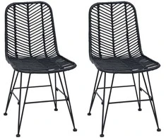 Valgomasis krėslas 2 pcs Juoda 44 x 47 x 85 cm