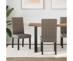 Valgomasis krėslas 2 pcs Juoda plauna 45 x 54 x 93 cm