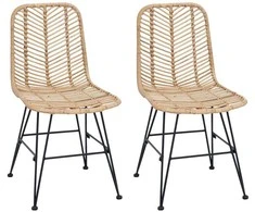 Valgomasis krėslas 2 pcs Natūrali 44 x 47 x 85 cm