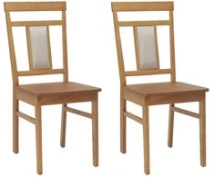 Valgomasis krėslas 2 pcs Natūrali Kietas gumos medis