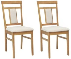 Valgomasis krėslas 2 pcs Natūralus ir šviesus