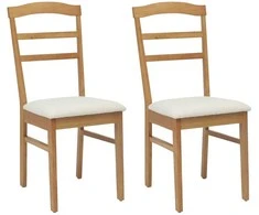Valgomasis krėslas 2 pcs Natūralus ir šviesus