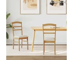 Valgomasis krėslas 2 pcs Natūralus ir šviesus