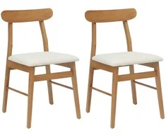 Valgomasis krėslas 2 pcs Natūralus ir šviesus