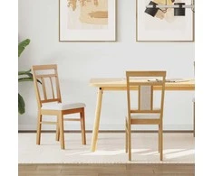 Valgomasis krėslas 2 pcs Natūralus ir šviesus