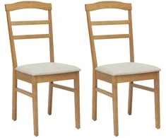 Valgomasis krėslas 2 pcs Natūralus ir šviesus