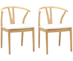 Valgomasis krėslas 2 pcs Natūralus ir šviesus