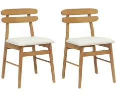 Valgomasis krėslas 2 pcs Natūralus ir šviesus