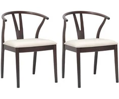 Valgomasis krėslas 2 pcs Šviesiai rudas ir šviesus