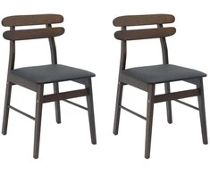 Valgomasis krėslas 2 pcs Šviesiai rudas ir juodas