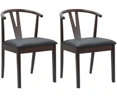 Valgomasis krėslas 2 pcs Šviesiai rudas ir juodas