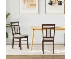 Valgomasis krėslas 2 pcs Šviesiai rudas ir šviesus