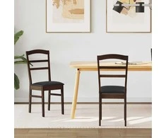 Valgomasis krėslas 2 pcs Šviesiai rudas ir juodas