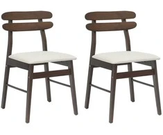 Valgomasis krėslas 2 pcs Šviesiai rudas ir šviesus