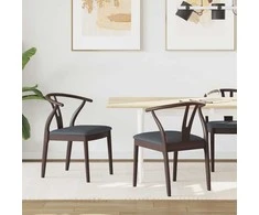 Valgomasis krėslas 2 pcs Šviesiai rudas ir juodas