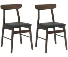 Valgomasis krėslas 2 pcs Tamsiai ruda ir juoda