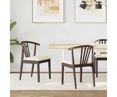 Valgomasis krėslas 2 pcs Šviesiai rudas ir šviesus