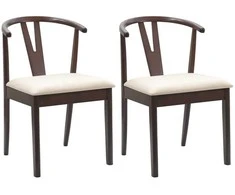 Valgomasis krėslas 2 pcs Šviesiai rudas ir šviesus