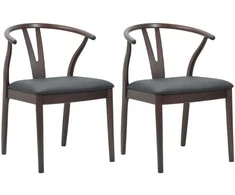 Valgomasis krėslas 2 pcs Šviesiai rudas ir juodas
