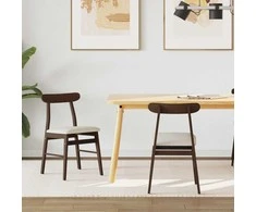 Valgomasis krėslas 2 pcs Tamsiai ruda, Šviesiai ruda