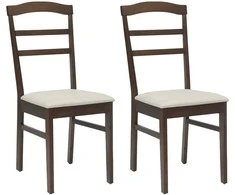 Valgomasis krėslas 2 pcs Šviesiai rudas ir šviesus