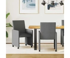 Valgomojo Kėdės su Ratukais 2 pcs Tamsiai pilka 57 x 66 x 94 cm