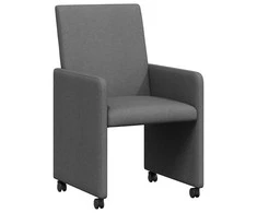 Valgomojo Kėdės su Ratukais 2 pcs Tamsiai pilka 57 x 66 x 94 cm