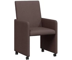 Valgomojo Kėdės su Ratukais 2 pcs Tamsiai rudas 57 x 66 x 94 cm