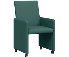 Valgomojo Kėdės su Ratukais 2 pcs Tamsiai žalia 57 x 66 x 94 cm