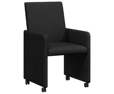 Valgomojo Kėdės su Ratukais 2 pcs Juoda 57 x 66 x 94 cm audinys