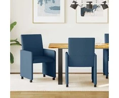 Valgomojo Kėdės su Ratukais 2 pcs Mėlyna 57 x 66 x 94 cm