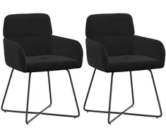 Valgomojo kėdės 2 pcs Aksomas Juoda 59 x 56,5 x 86 cm
