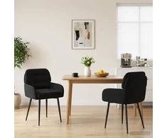 Valgomojo kėdės 2 pcs Aksomas Juoda 59 x 59,5 x 90 cm