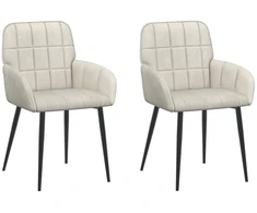 Valgomojo kėdės 2 pcs Aksomas Kreminė 56,5 x 50 x 86 cm