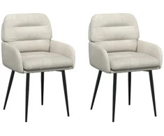 Valgomojo kėdės 2 pcs Aksomas Kreminė 59 x 59,5 x 90 cm