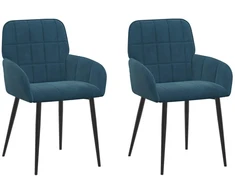 Valgomojo kėdės 2 pcs Aksomas Mėlyna 56,5 x 50 x 86 cm