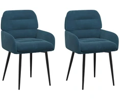 Valgomojo kėdės 2 pcs Aksomas Mėlyna 59 x 59,5 x 90 cm
