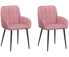 Valgomojo kėdės 2 pcs Aksomas Rožinė 57 x 50 x 85 cm
