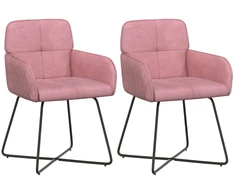 Valgomojo kėdės 2 pcs Aksomas Rožinė 59 x 56,5 x 86 cm