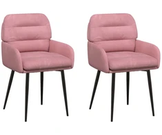 Valgomojo kėdės 2 pcs Aksomas Rožinė 59 x 59,5 x 90 cm
