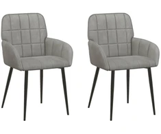 Valgomojo kėdės 2 pcs Aksomas Šviesiai pilka 57 x 50 x 85 cm