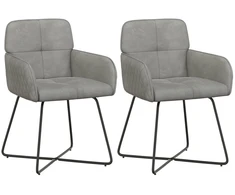Valgomojo kėdės 2 pcs Aksomas Šviesiai pilka 59 x 56,5 x 86 cm