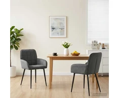 Valgomojo kėdės 2 pcs Aksomas Tamsiai pilka 56,5 x 50 x 86 cm
