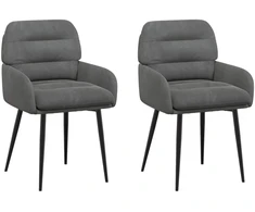 Valgomojo kėdės 2 pcs Aksomas Tamsiai pilka 59 x 59,5 x 90 cm