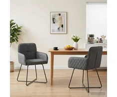 Valgomojo kėdės 2 pcs Aksomas Tamsiai pilka 59 x 56,5 x 86 cm