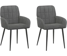 Valgomojo kėdės 2 pcs Aksomas Tamsiai pilka 56,5 x 50 x 86 cm