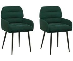 Valgomojo kėdės 2 pcs Aksomas Tamsiai žalia 59 x 59,5 x 90 cm