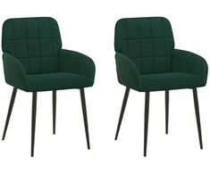 Valgomojo kėdės 2 pcs Aksomas Tamsiai žalia 56,5 x 50 x 86 cm