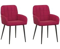 Valgomojo kėdės 2 pcs Aksomas Vyno raudona 56,5 x 50 x 86 cm