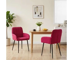 Valgomojo kėdės 2 pcs Aksomas Vyno raudona 56,5 x 50 x 86 cm